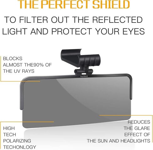 موسع واقي الشمس للسيارة، وصلة حاجب السيارة المستقطبة المضادة للوهج مع عدسة كتلة للأشعة فوق البنفسجية، مانع عالمي للشمس قابل للتعديل، يحمي من وهج الشمس والعمى الثلجي لسيارات الدفع الرباعي والشاحنات وسيدان in Kuwait