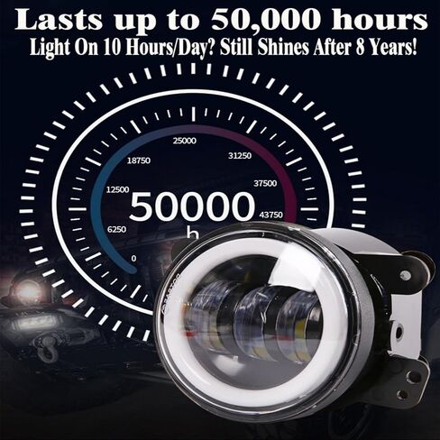 4 Inch LED Fog Light Assembly Compatible for 2011 2012 2013 Jeep Grand Cherokee Fog Lights, Front Bumper Replacements, Round Offroad LED Light Fog Light/DRL, 6000K Bright White, 2-Pack in Kuwait