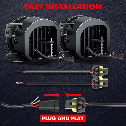 4 Inch LED Fog Light Assembly Compatible for 2011 2012 2013 Jeep Grand Cherokee Fog Lights, Front Bumper Replacements, Round Offroad LED Light Fog Light/DRL, 6000K Bright White, 2-Pack in Kuwait