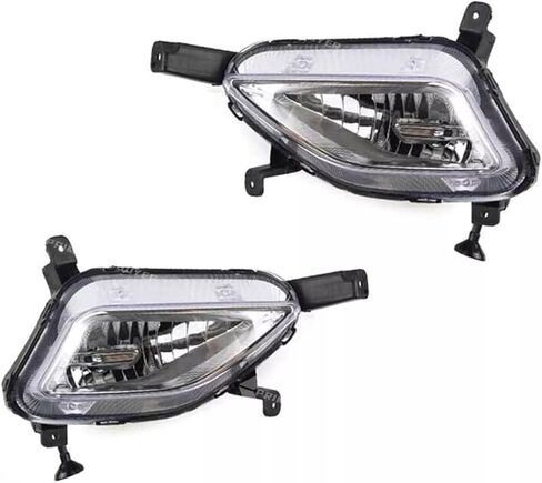 Front Fog Light Assembly Pair with Bezels Compatible with 2015-2017 Hyundai Sonata SE Fog Lamps with Bezels Cover With Hole + Harness Switch Kit Driver & Passenger Side 92201C1000 92202C1000 in Saudi Arabia