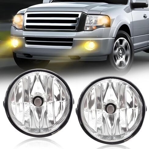 Fog Lights Assembly Compatible with 2007-2013 Ford Expedition / 2008-2011 Ford Ranger Front Bumper Driving Fog Lamps Replacement Halogen Lights Clear Lens in Saudi Arabia