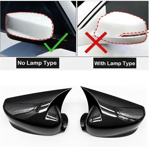 Pair Glossy Black Rearview Mirror Cap Cover Trim For Honda Accord 9th 2014 2015 2016 2017 (Carbon Fiber) in Saudi Arabia