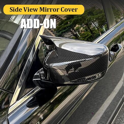 Pair Glossy Black Rearview Mirror Cap Cover Trim For Honda Accord 9th 2014 2015 2016 2017 (Carbon Fiber) in Saudi Arabia