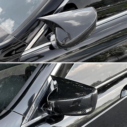 Pair Glossy Black Rearview Mirror Cap Cover Trim For Honda Accord 9th 2014 2015 2016 2017 (Carbon Fiber) in Saudi Arabia