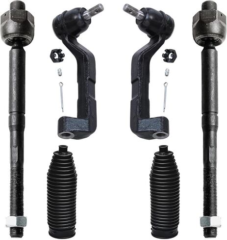 Detroit Axle - AWD Front Tie Rods Boots Kit for 2005-2010 Chrysler 300 2007-2010 Dodge Charger 2005-2008 Magnum, 4 Outer Inner Tie Rods 2 Tie Rod Boots Replacement in Saudi Arabia