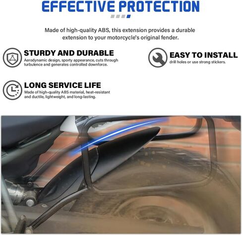 For Himalayan 450 2024> ABS Plastic Hugger Extension Guerrilla 450 Accessories Rear Fender Extender Splash Mudguard in Kuwait