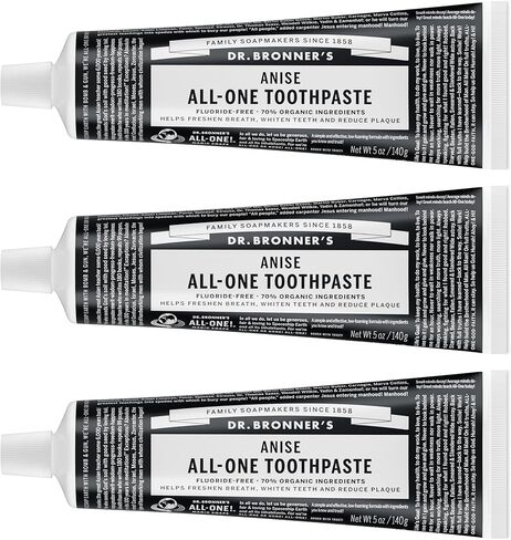 Dr. Bronner’s - All-One Toothpaste Variety Pack - Peppermint & Spearmint, 70% Organic Ingredients, Fluoride-Free, Helps Freshen Breath, Vegan (5oz, 4-Pack) in Saudi Arabia