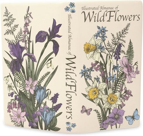 Steel Mill & Co Open Book Vase, Vintage Inspired Ceramic Field Guide Decor Sculpture, Novelty Floral & Succulent Container (Wildflowers) in Saudi Arabia