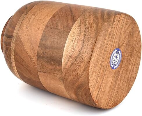 مزهرية كيمونا من خشب أكاسيا مزهرية زهور المزرعة العتيقة للمنزل والمكتب ورف طاولة المكتب وديكورات الشرفة (4 بوصة × 4 بوصة × 6 بوصة) in Kuwait