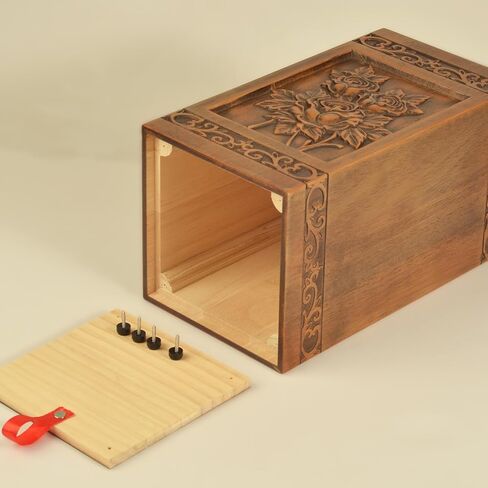 جرة الورد الخشبية لحرق رماد الخشب البشري من كيمناج، الجرار الجنائزية للذكور البالغين مع حقيبة من الساتان للدفن أو تذكار تذكاري (الورد (XL) 250 رطل) in Kuwait