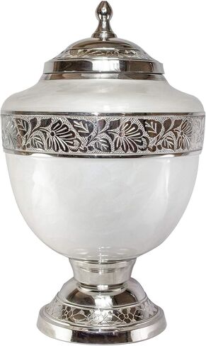 White Adult Funeral Cremation Urn with Keepsake, Personalized Urn for Human Ashes in Saudi Arabia