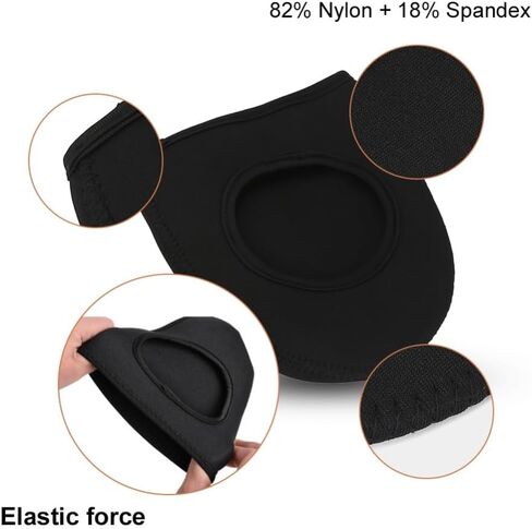 Cycling Shoe Toe Covers – Warm & Reusable Half Foot Overshoes for Road & Mountain Bike, Fits Men & Women (Black, US 7-10, 6.3x5.7in,)‌(Black) in Kuwait