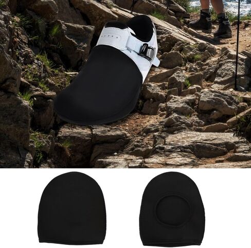 Cycling Shoe Toe Covers – Warm & Reusable Half Foot Overshoes for Road & Mountain Bike, Fits Men & Women (Black, US 7-10, 6.3x5.7in,)‌(Black) in Kuwait