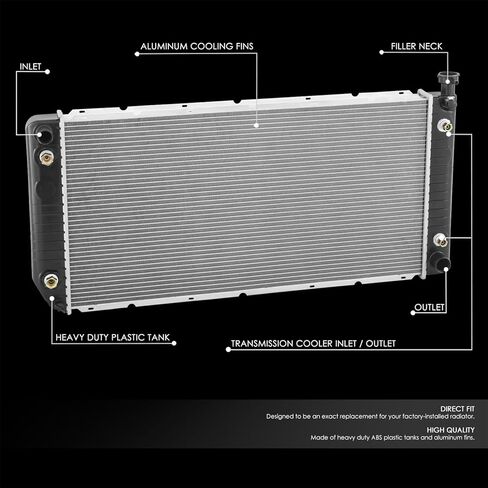 624 مشعاع متوافق مع 1992-1993 Chevy GMC C/K 1500 2500 3500 بيك اب سوبربان بليزر يوكون نمط المصنع الألومنيوم الأساسي استبدال مشعاع التبريد 52478818 CU624 DPI624 GM3010232 in Kuwait
