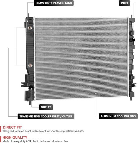 DNA MOTORING Front OE Style Aluminum Radiator Compatible With Buick Enclave 2018-2024, Traverse 2018-2023, CU13758, 84274378, 84274379, 84569928, OEM-RA-13758 in Saudi Arabia