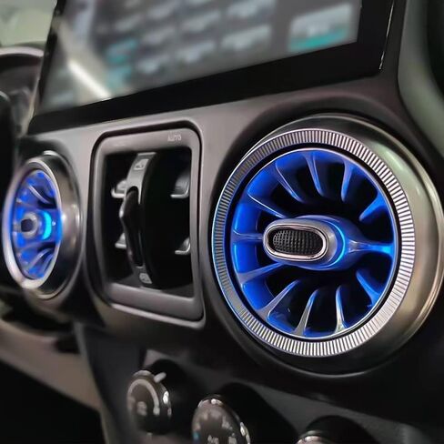 MAIKER 32 Color LED Atmosphere Light Air Vent LED Ambient Light Turbine Outlets Lamp Compatible with 2011-2017 Jeep Wrangler JK JKU-4pcs in Saudi Arabia