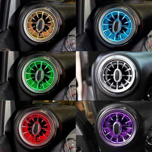 MAIKER 32 Color LED Atmosphere Light Air Vent LED Ambient Light Turbine Outlets Lamp Compatible with 2011-2017 Jeep Wrangler JK JKU-4pcs in Saudi Arabia