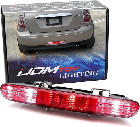 iJDMTOY OEM-Spec عدسات حمراء/شفافة مجموعة مصابيح الضباب الخلفية LED بالكامل (الضباب الخلفي، ميزات عكسية) متوافقة مع موديلات MINI Cooper R56 R57 R58 R59 Non-S in Saudi Arabia
