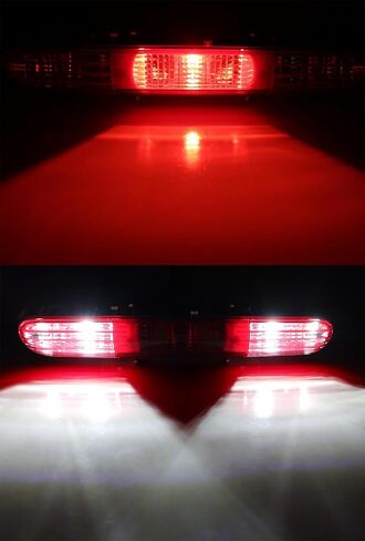 iJDMTOY OEM-Spec عدسات حمراء/شفافة مجموعة مصابيح الضباب الخلفية LED بالكامل (الضباب الخلفي، ميزات عكسية) متوافقة مع موديلات MINI Cooper R56 R57 R58 R59 Non-S in Saudi Arabia