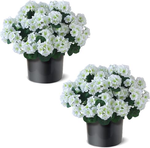 2 حزمة من زهور إبرة الراعي الاصطناعية والأشجار الموضعية في الهواء الطلق، شجيرات إبرة الراعي المقاومة للأشعة فوق البنفسجية بوعاء تبدو نباتات صناعية حريرية حقيقية للباب الأمامي حديقة الشرفة زارع ديكور المنزل المزرعة (الخوخ الأحمر) in Kuwait