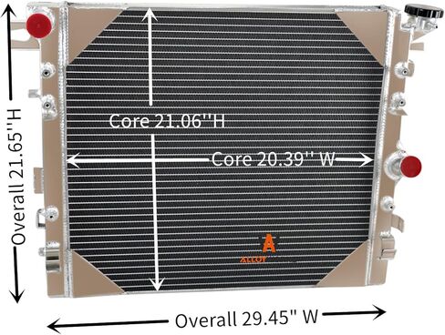 ALLOYWORKS Aluminum Radiator for 2007-2015 Jeep Wrangler JK Radiator 3.6L 3.8L V6 GAS Crossflow Radiator, OEM CC2957, 68143886AA, 1 Row Core Full Aluminum Radiators, Only for Manual in Saudi Arabia