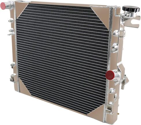 ALLOYWORKS Aluminum Radiator for 2007-2015 Jeep Wrangler JK Radiator 3.6L 3.8L V6 GAS Crossflow Radiator, OEM CC2957, 68143886AA, 1 Row Core Full Aluminum Radiators, Only for Manual in Saudi Arabia