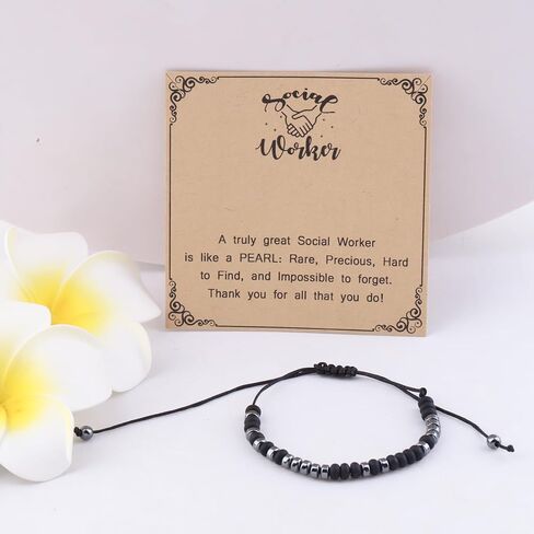 MAOFAED Social Worker Morse Code Bracelet, Social Worker Appreciation Gift, Secret Message Jewelry, LSW, SW, Graduation Gifts in Saudi Arabia