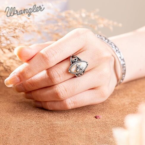 Montana West Wrangler Western Couture's Bohemian Turquoise Cuff Ring for Women Cowgirl Size 7 in Saudi Arabia