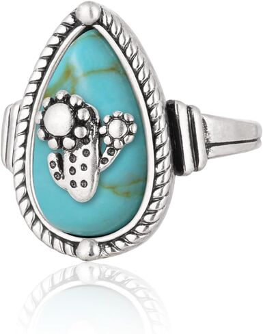 Montana West Wrangler Western Couture's Bohemian Turquoise Cuff Ring for Women Cowgirl Size 7 in Saudi Arabia