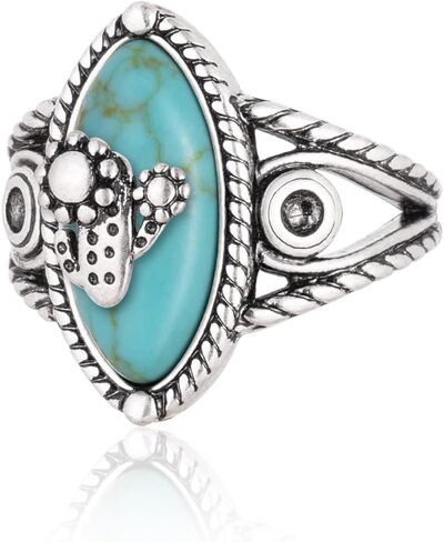 Montana West Wrangler Western Couture's Bohemian Turquoise Cuff Ring for Women Cowgirl Size 7 in Saudi Arabia