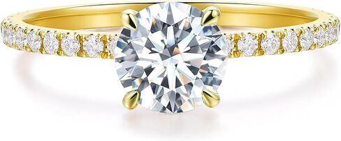 14K Gold Moissanite Engagement Ring 14K 1 Carat Round Cut Moissanite Rings Round Cut Hidden Halo Moissanite Engagement Ring for Women in Kuwait