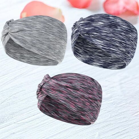 3Pcs Cross Headbands for Women Sweat Absorption Headwraps for Running Yoga and Sports Fashionable and Breathable Hair Accessories for Various Hairstyles in Saudi Arabia