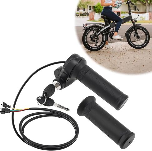 Full Twist Throttle Ridstar Q20, 3-Pin Universal Waterproof Ebike Throttle with 2 Keys,Compatible with Electric Scooter & EBike,Tool-Free Installation on Standard 22.2mm Handlebars in Kuwait