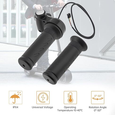 Full Twist Throttle Ridstar Q20, 3-Pin Universal Waterproof Ebike Throttle with 2 Keys,Compatible with Electric Scooter & EBike,Tool-Free Installation on Standard 22.2mm Handlebars in Kuwait