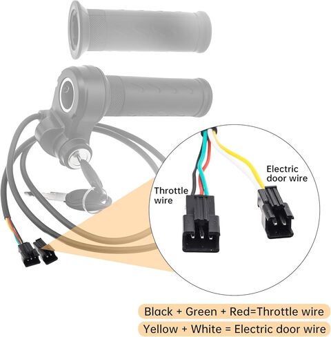 Full Twist Throttle Ridstar Q20, 3-Pin Universal Waterproof Ebike Throttle with 2 Keys,Compatible with Electric Scooter & EBike,Tool-Free Installation on Standard 22.2mm Handlebars in Kuwait