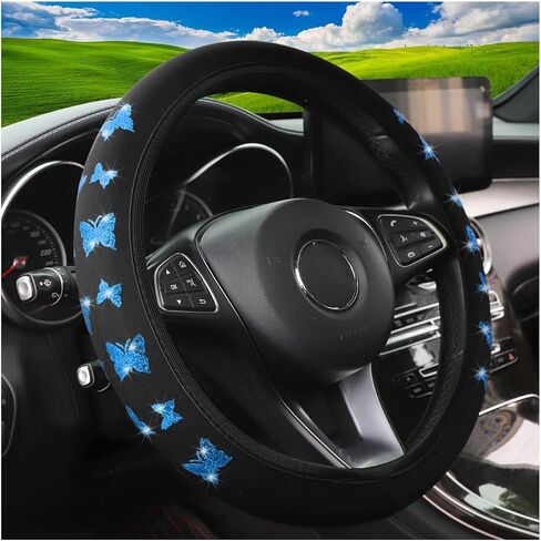 Car Steering Wheel Cover, Polyester Fiber Vehicle Steering Wheel Protectcor, Non-Slip Comfortable Auto Interior Protective Accessories, 15 inch Universal for Vehicles, SUVs, RVs（Red） in Kuwait