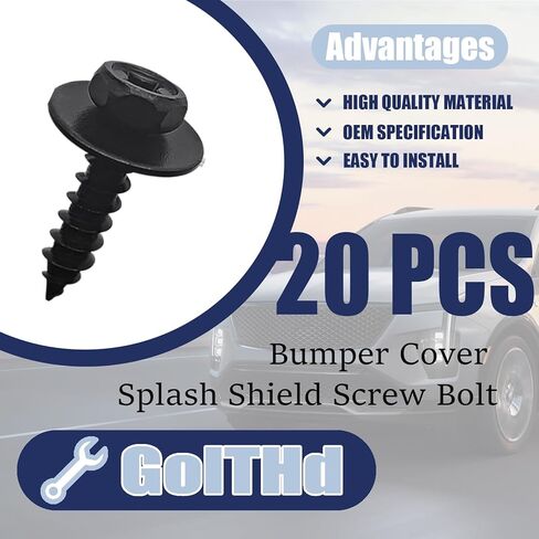 20PCS Bumper Cover Splash Shield Screw Bolt, Compatible with Toyota Lexus 2017-2021 C-HR 2002-2021 Camry 2013-2021 Toyota Avalon 2010-2021 GX460 2003-2009 GX470, Replaces 90159-60477 in Kuwait