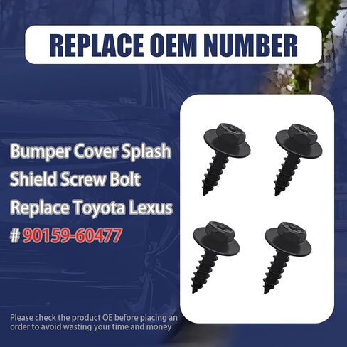 20PCS Bumper Cover Splash Shield Screw Bolt, Compatible with Toyota Lexus 2017-2021 C-HR 2002-2021 Camry 2013-2021 Toyota Avalon 2010-2021 GX460 2003-2009 GX470, Replaces 90159-60477 in Kuwait