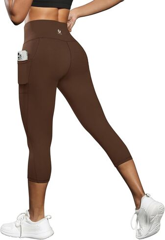 سراويل اليوغا النسائية Fihapyli ICTIVE Capris مع جيوب للجري والبيلاتيس واللياقة البدنية والجري بخصر عالٍ in Kuwait