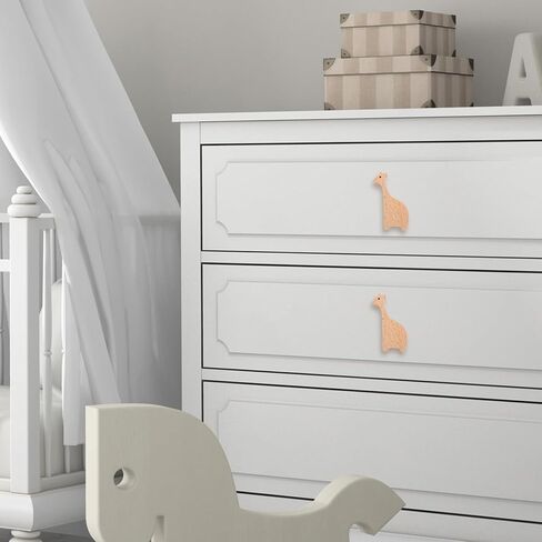 Giraffe Wooden Drawer Pull Handle Solid Beech Wood Animal Cabinet Knobs Decorative Cupboard Handles for ’ Room Furniture Nursery Dresser Accents with Screws in Kuwait