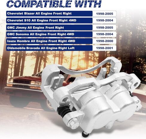 Front Right Brake Caliper Compatible with Chevrolet Blazer S10 / GMC Jimmy Sonoma/Isuzu Hombre/Oldsmobile Bravada # 18029755, 18-B4694 in Saudi Arabia
