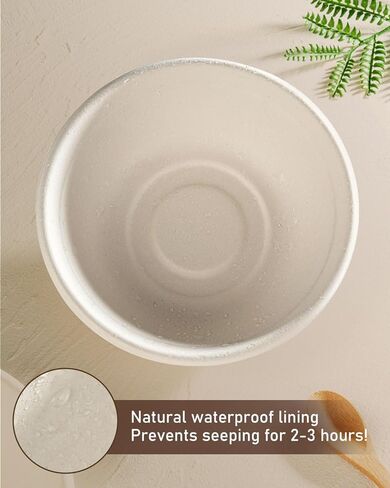 Paper Bowls 110 Pack 32oz Disposable Bowls, Heavy Duty Compostable Bowls, Eco-Friendly Biodegradable Bowl, Large Paper Bowls Bulk for Hot Soup, Salad, Party (White) in Kuwait
