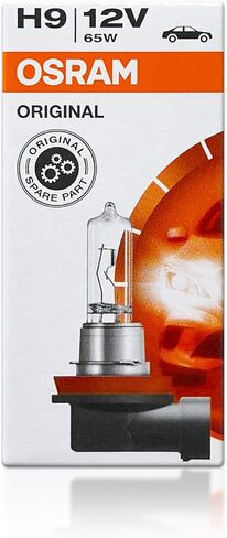 H9 64213 DOT Original Standard Halogen Bulb 12V 65W 3800K PGJ19-5 Made in Germany in Saudi Arabia