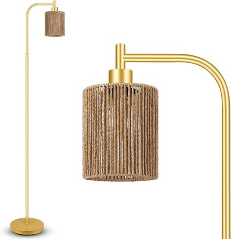 BoostArea Industrial Floor Lamp, Standing Lamp with Lampshade, 6W LED Bulb Included, Modern Floor Lamp with Foot Switch, Bright LED Lamp for Living Room and Bedroom, Office in Kuwait