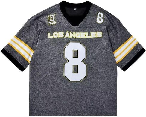 Mens Jersey Shirts Y2k Oversized Number Graphic Tee Short V Neck Tshirts Casual Streetwear with Light Up Design in Saudi Arabia