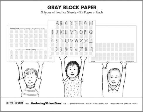 Learning Without Tears Gray Black Paper- Handwriting Without Tears®- Trans K–Grade 1, Print Capitals and Numbers Practice Paper, Letter Formation, Beginning Handwriting- for School or Home Use in Kuwait