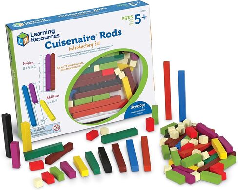 Cuisenaire Rods Kit for Fractions, Wood, Grades 4-6 (12 Trays, 1 Set of Overhead Rods, and Book) in Saudi Arabia