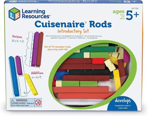Cuisenaire Rods Kit for Fractions, Wood, Grades 4-6 (12 Trays, 1 Set of Overhead Rods, and Book) in Saudi Arabia