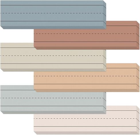 300 Sheets Neutral Color Sentence Strip 6 Colors Lined Word Learning Strip for Classroom Office Home Teacher Handwriting Supplies, 12 x 3 in in Saudi Arabia