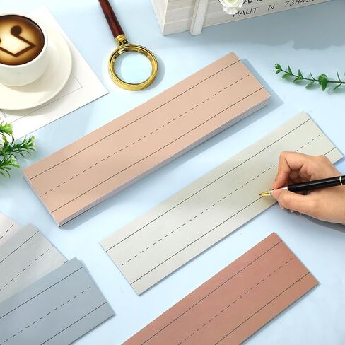 300 Sheets Neutral Color Sentence Strip 6 Colors Lined Word Learning Strip for Classroom Office Home Teacher Handwriting Supplies, 12 x 3 in in Saudi Arabia